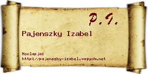 Pajenszky Izabel névjegykártya